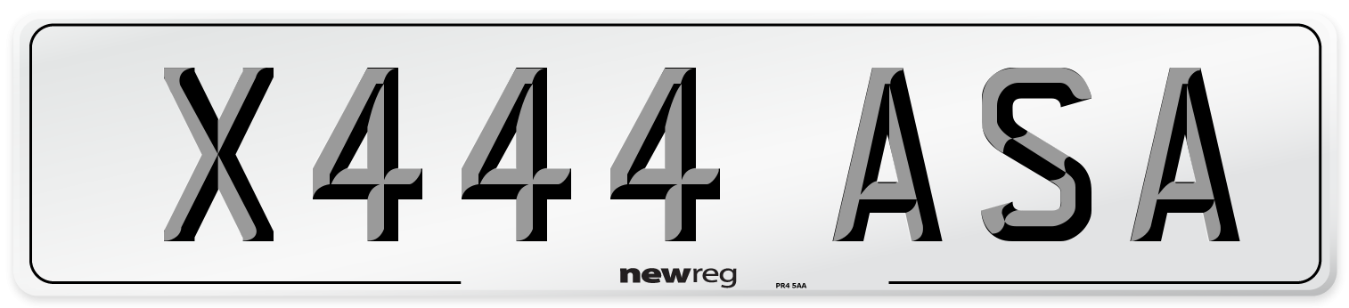 X444 ASA Number Plate from New Reg